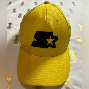 Starter Brand Bright Yellow Fitted One Size Baseball Hat. EUC.